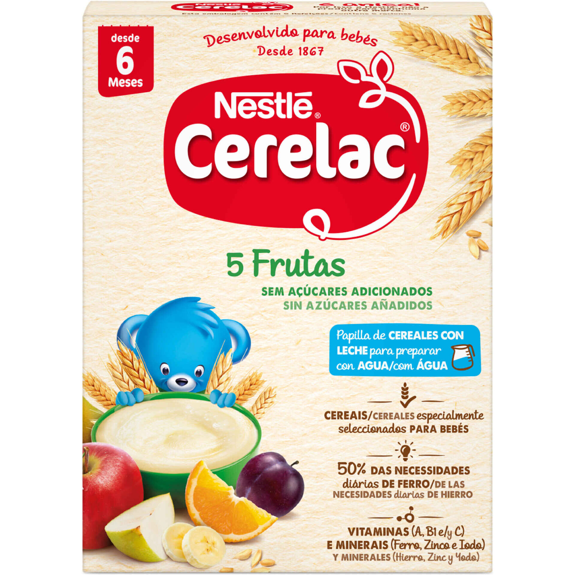 Papa Infantil Láctea 5 Frutos +6M