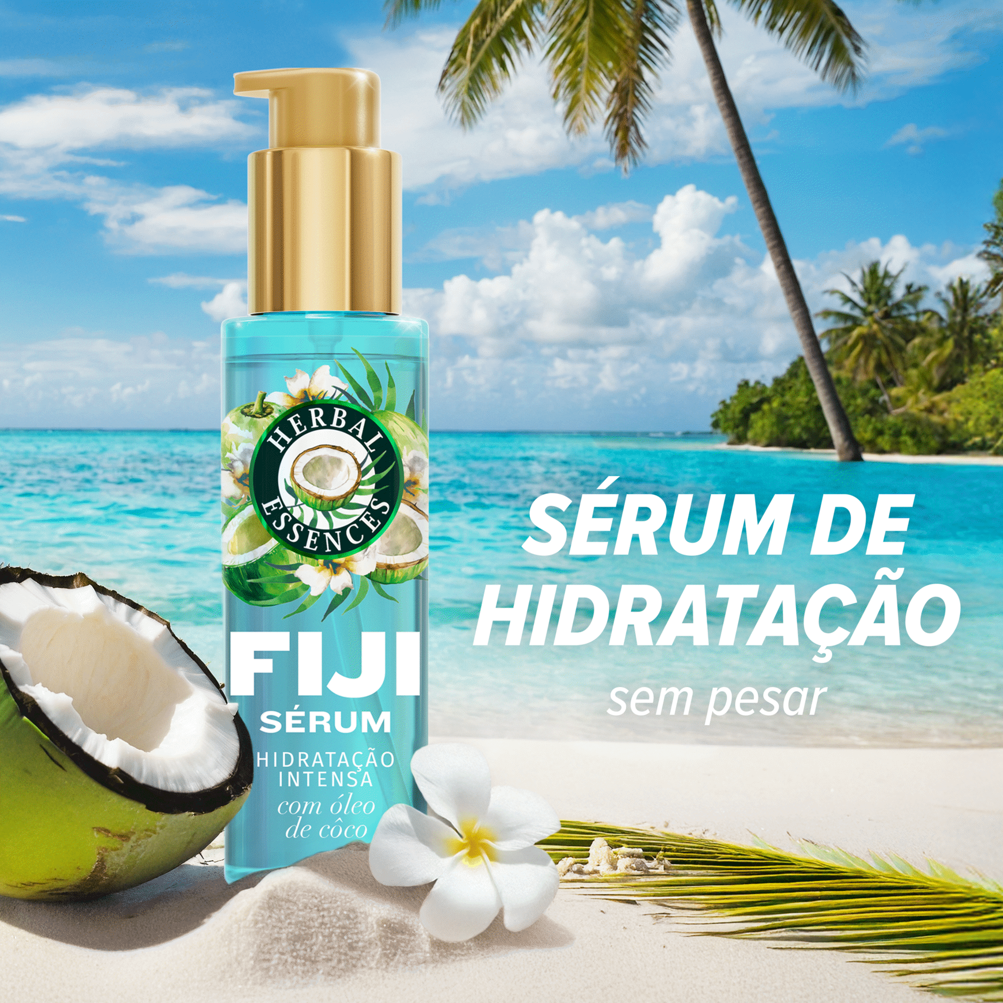 S&eacute;rum Cabelo Hidrata&ccedil;&atilde;o Leve Fiji Coco Herbal Essences