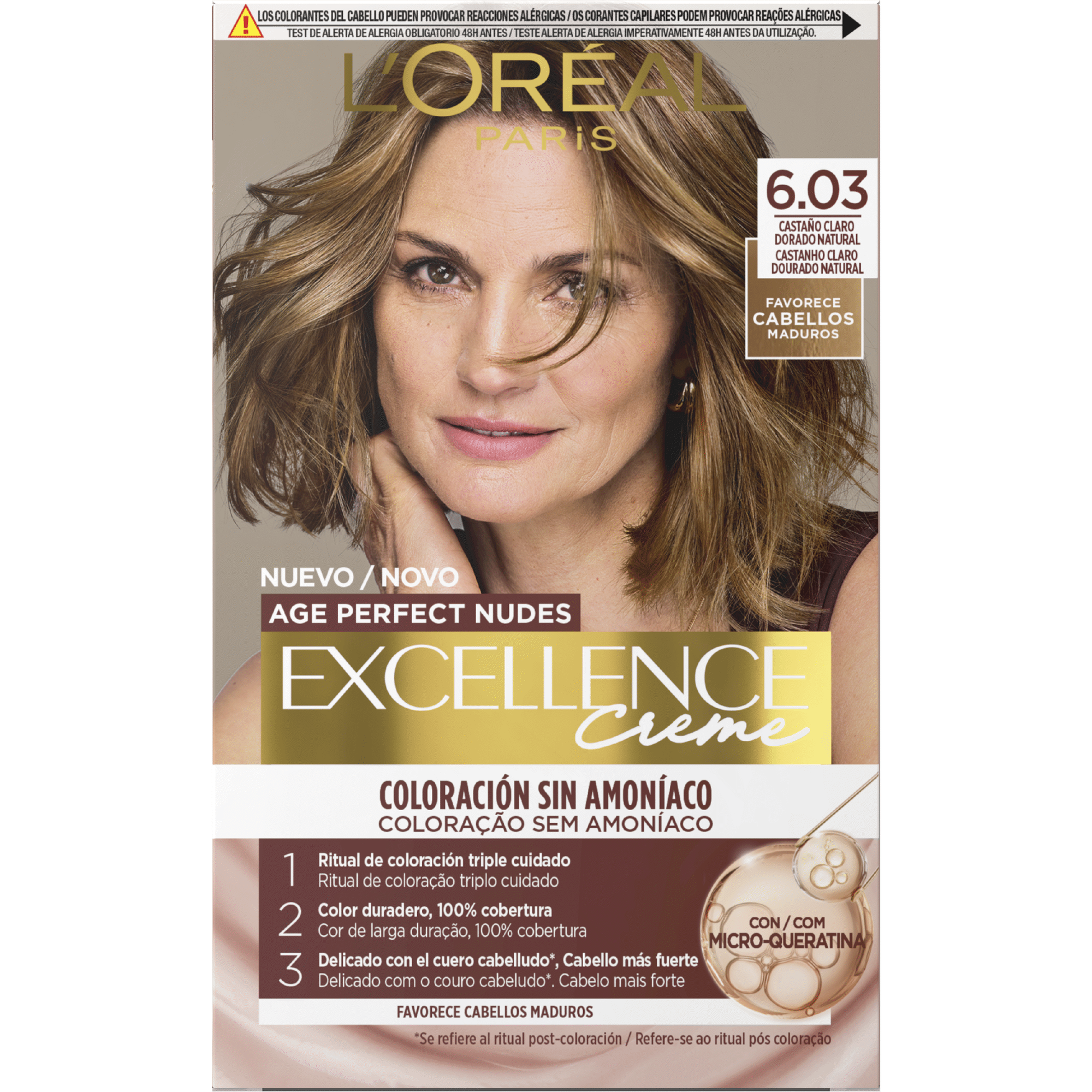 Colora&ccedil;&atilde;o Permanente Age Perfect Nudes 6.03 L'Or&eacute;al Paris Excellence
