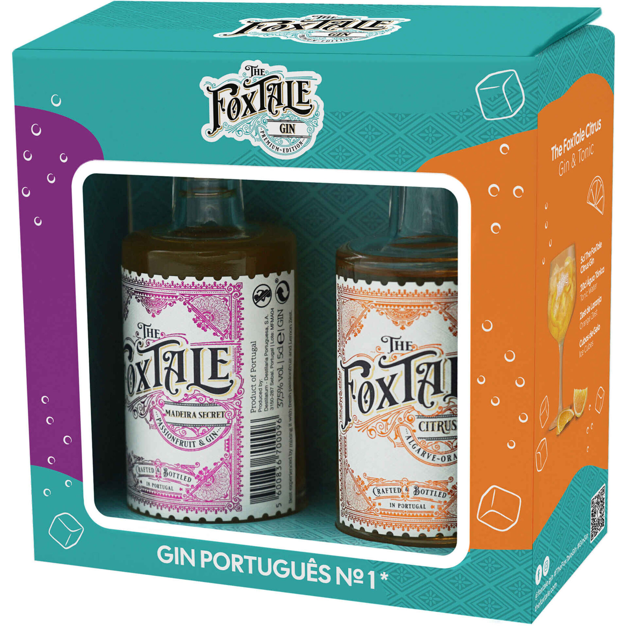 Gin The Foxtale Citrus Miniatura + The Foxtale Passion Miniatura + Copo
