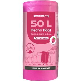 Sacos Lixo Fecho Fácil Perfumado Morango 50 lt