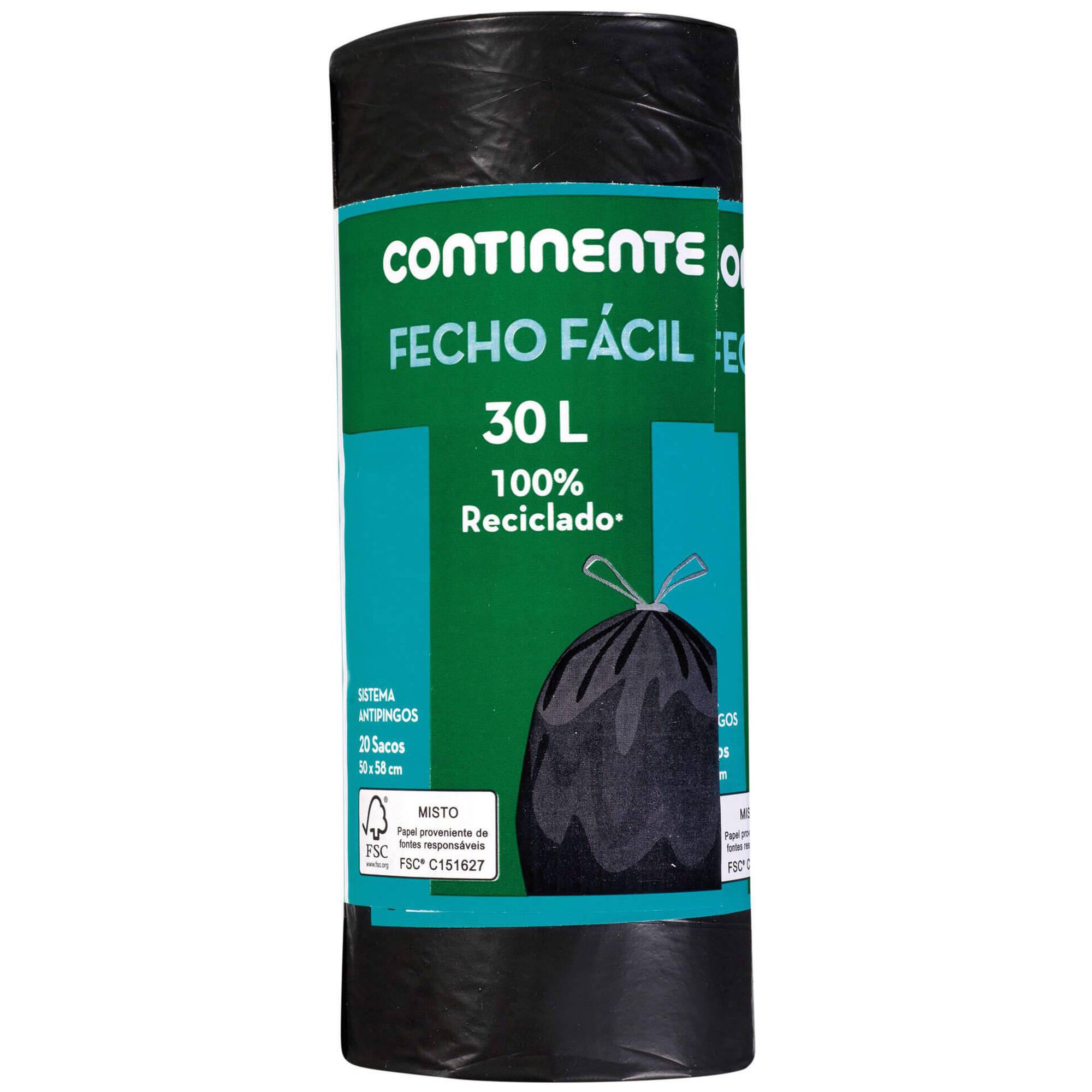 Sacos Lixo Fecho Fácil 30 lt