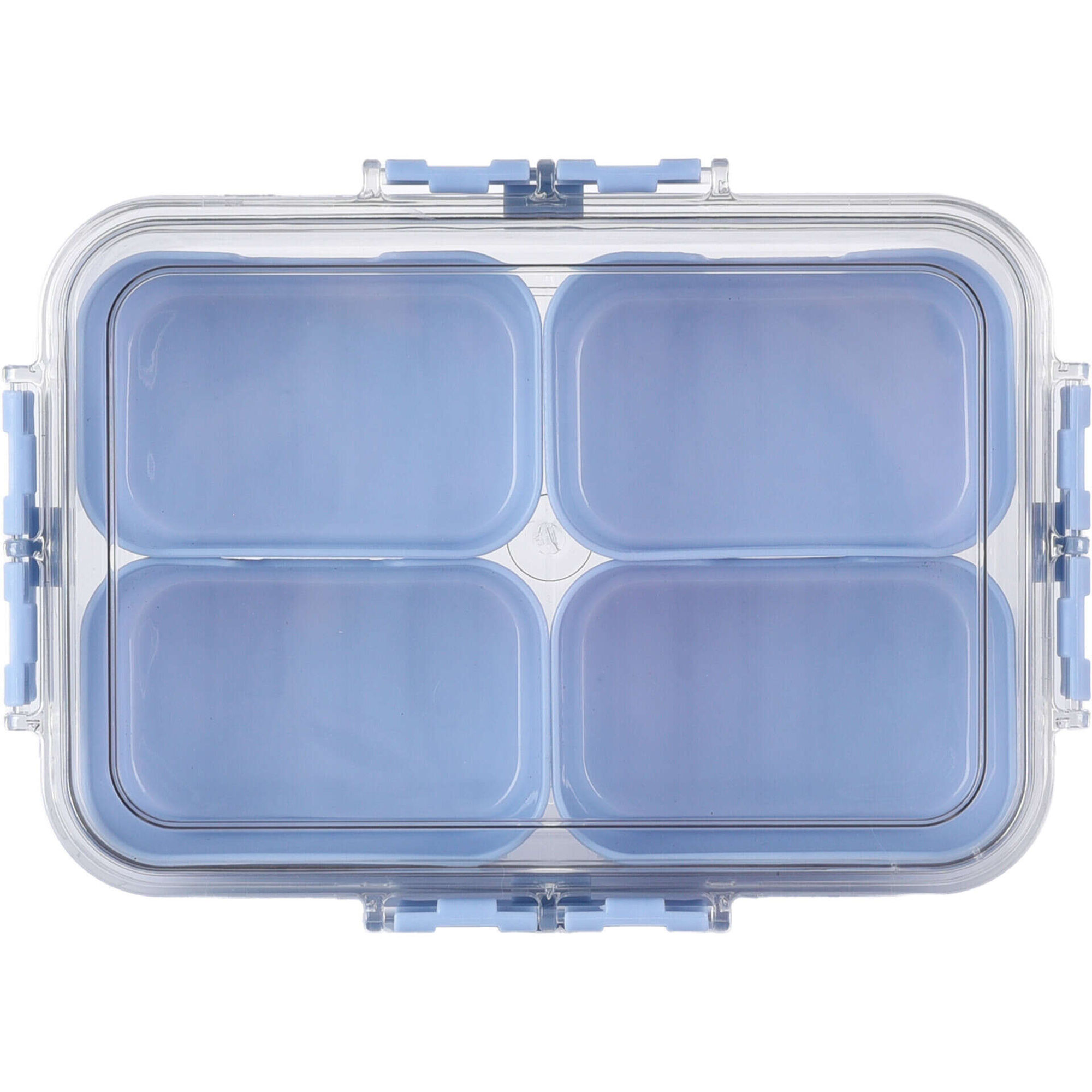 Caixa Herm&eacute;tica com 4 Compartimentos Azul Kasa