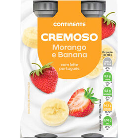 Iogurte L&iacute;quido Cremoso Morango e Banana Continente