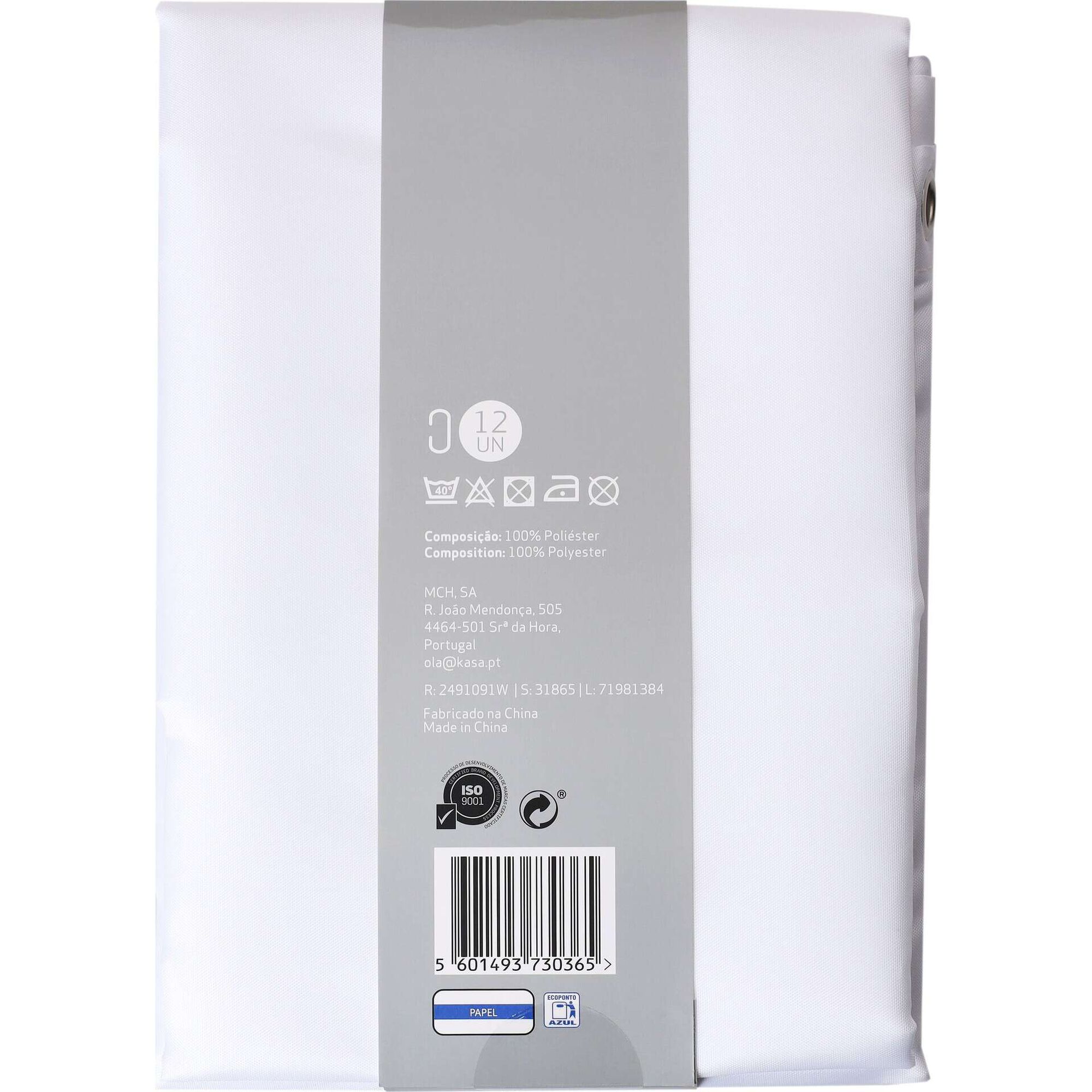 Cortina de Banho Poliéster 180x200cm Branco