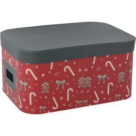 Caixa Cartão Oval 17x34x24cm Vermelha