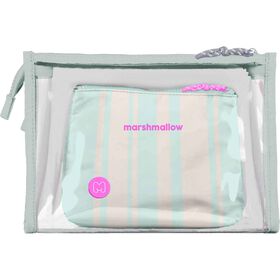 Conjunto 2 Necessaires Riscas Menta e Bege Marshmallow