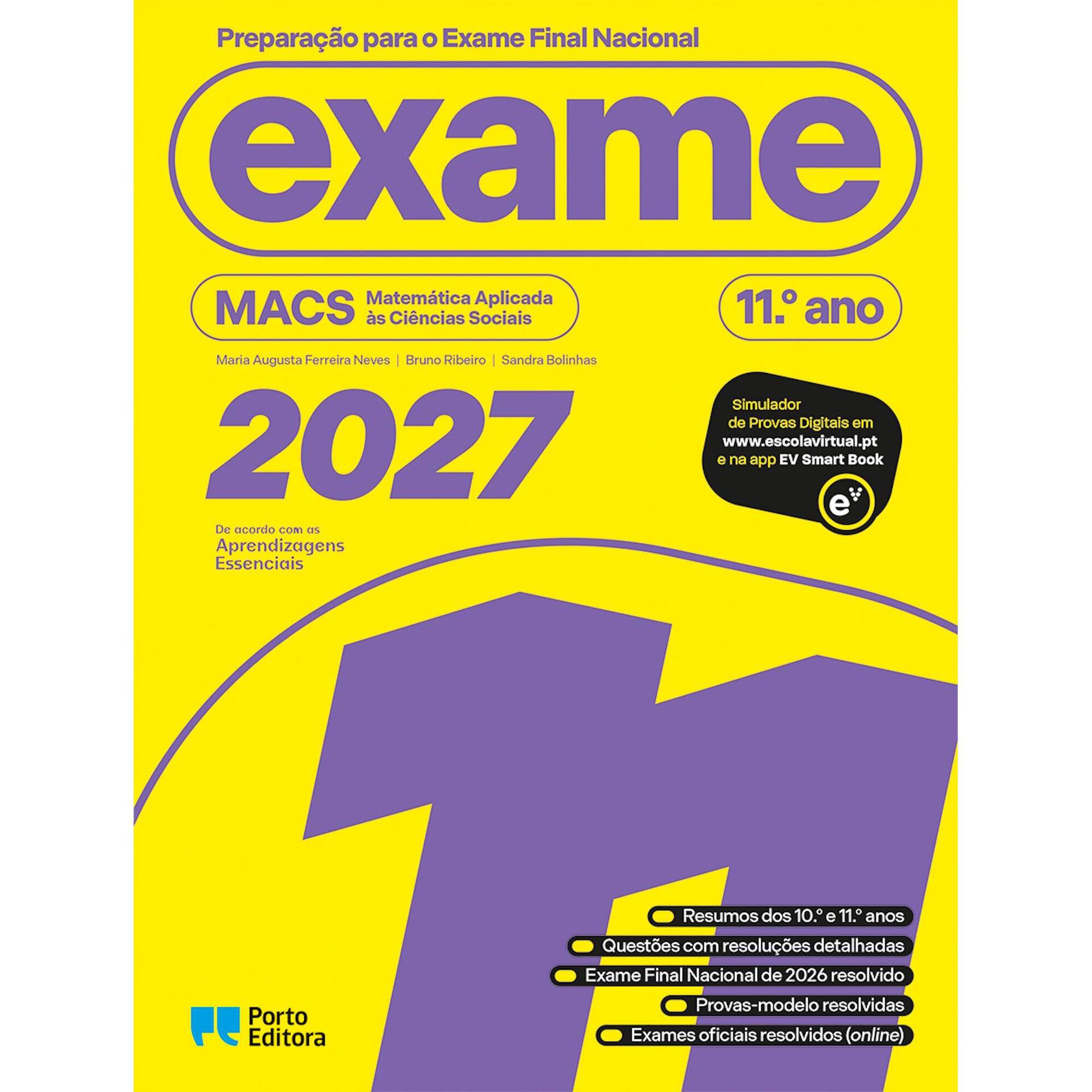 Prepara&ccedil;&atilde;o para o Exame Final Nacional 2027 - MACS - Matem&aacute;tica Aplicada &agrave;s Ci&ecirc;ncias Sociais - 11.&ordm; Ano