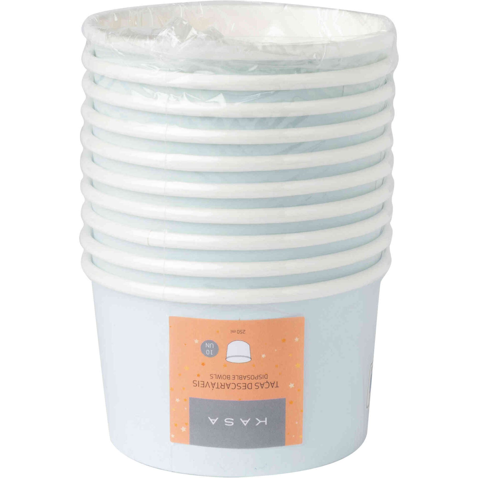 Conjunto 10 Ta&ccedil;as 250ml Papel Soft Azul Kasa