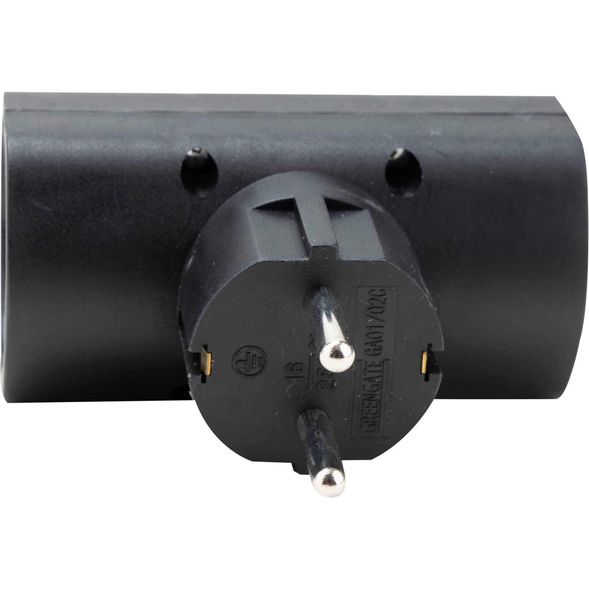 Ficha Dupla Schuko 16A Preta Boost
