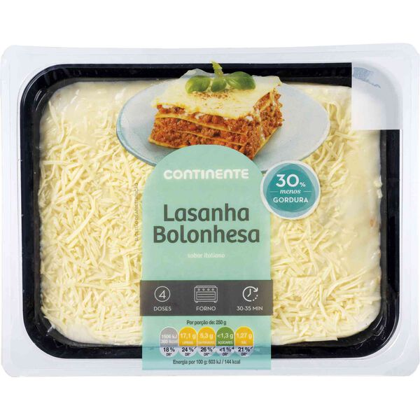 Lasanha Bolonhesa (-30% Gordura) Continente