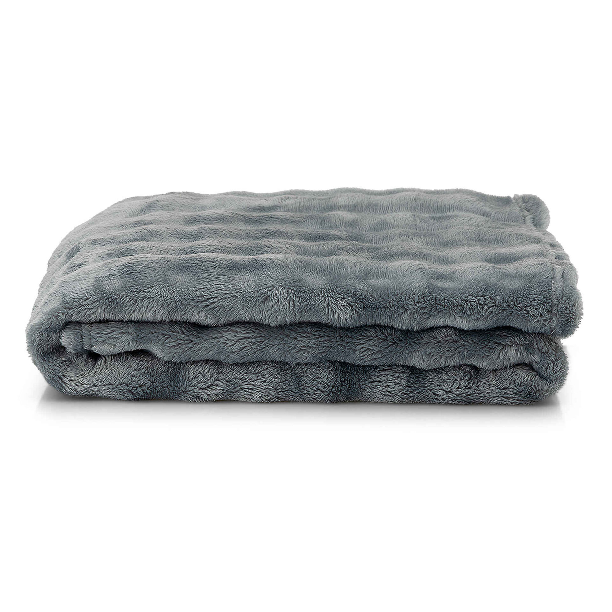 Manta Flanela Bubble 130x160cm Cinza Kasa