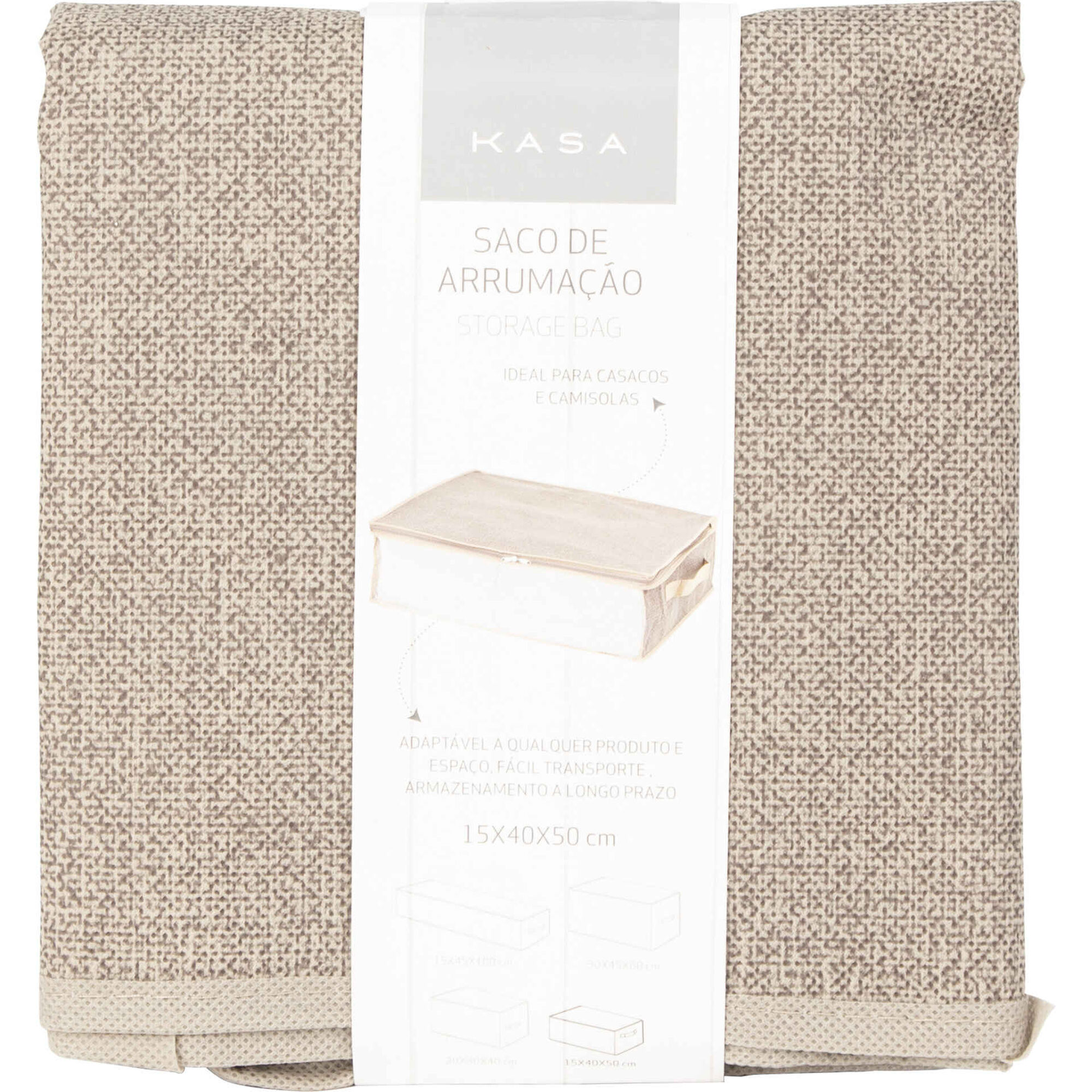 Saco Roupa Maleável 15x40x50cm Bege