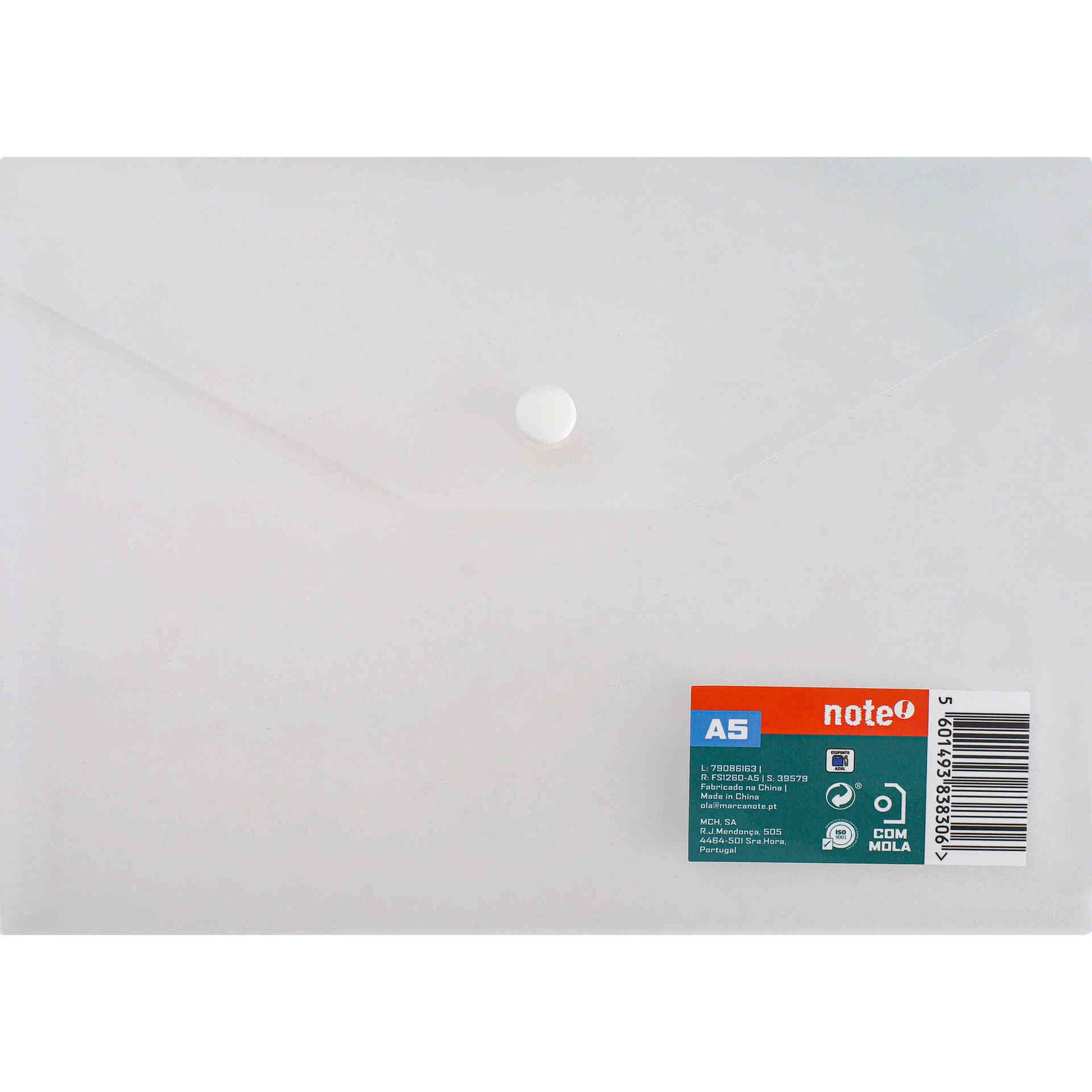 Classificador Envelope A5 com Mola (v&aacute;rias cores) Note!