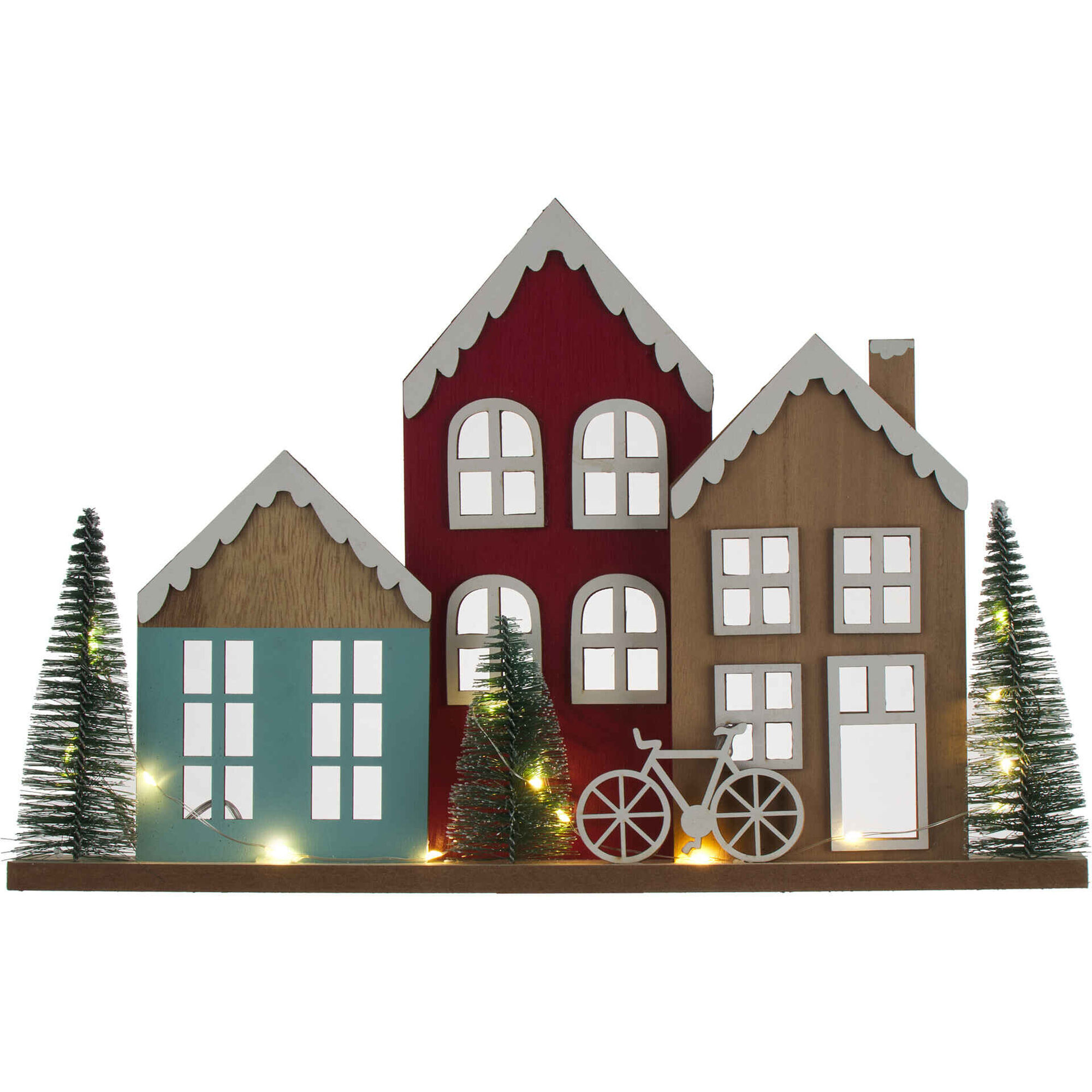 Casinhas Decorativas Madeira com Luz Coloridas