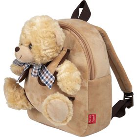 Mochila com Peluche Ursinho Bege