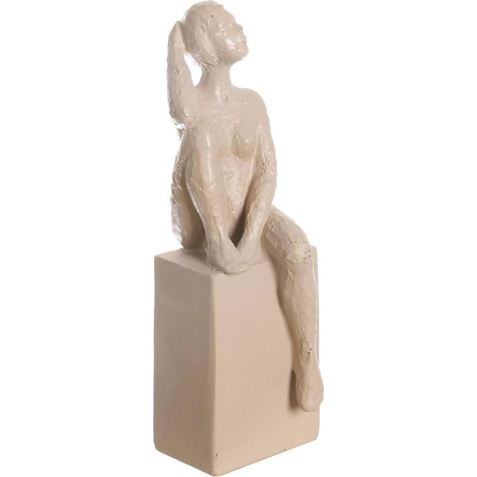 Figura Sentada em Banco com Mão na Cabeça