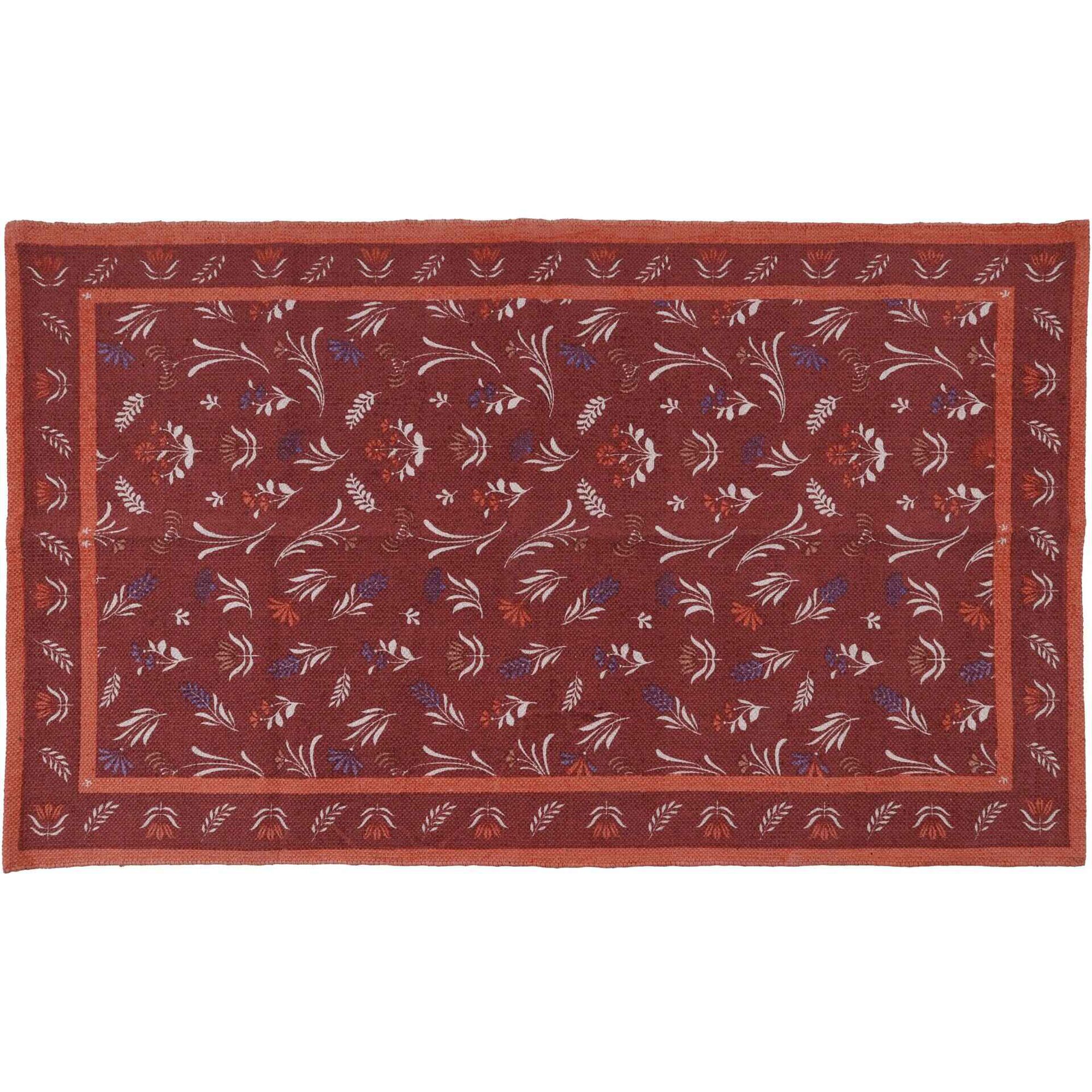Tapete Flores 60x90cm Terracota