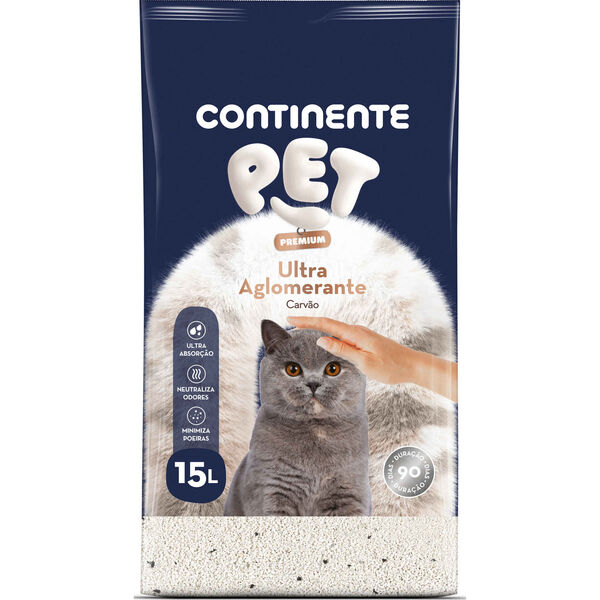 Areia Absorvente Ultra Aglomerante Carvão Pack Poupança Continente Pet Premium