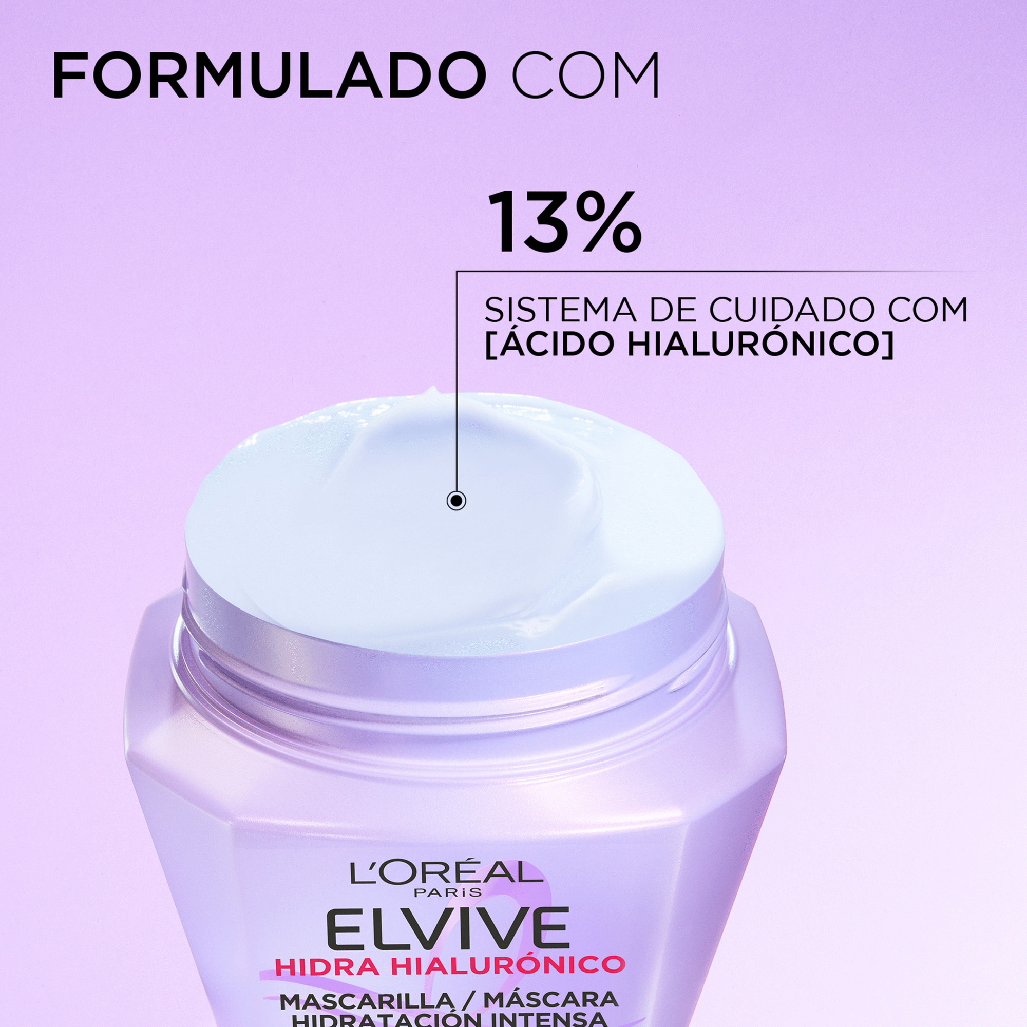 M&aacute;scara Cabelo Hidra Hialur&oacute;nico L'Or&eacute;al Paris Elvive