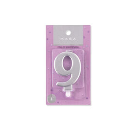 Vela Nº9 8cm Prateado