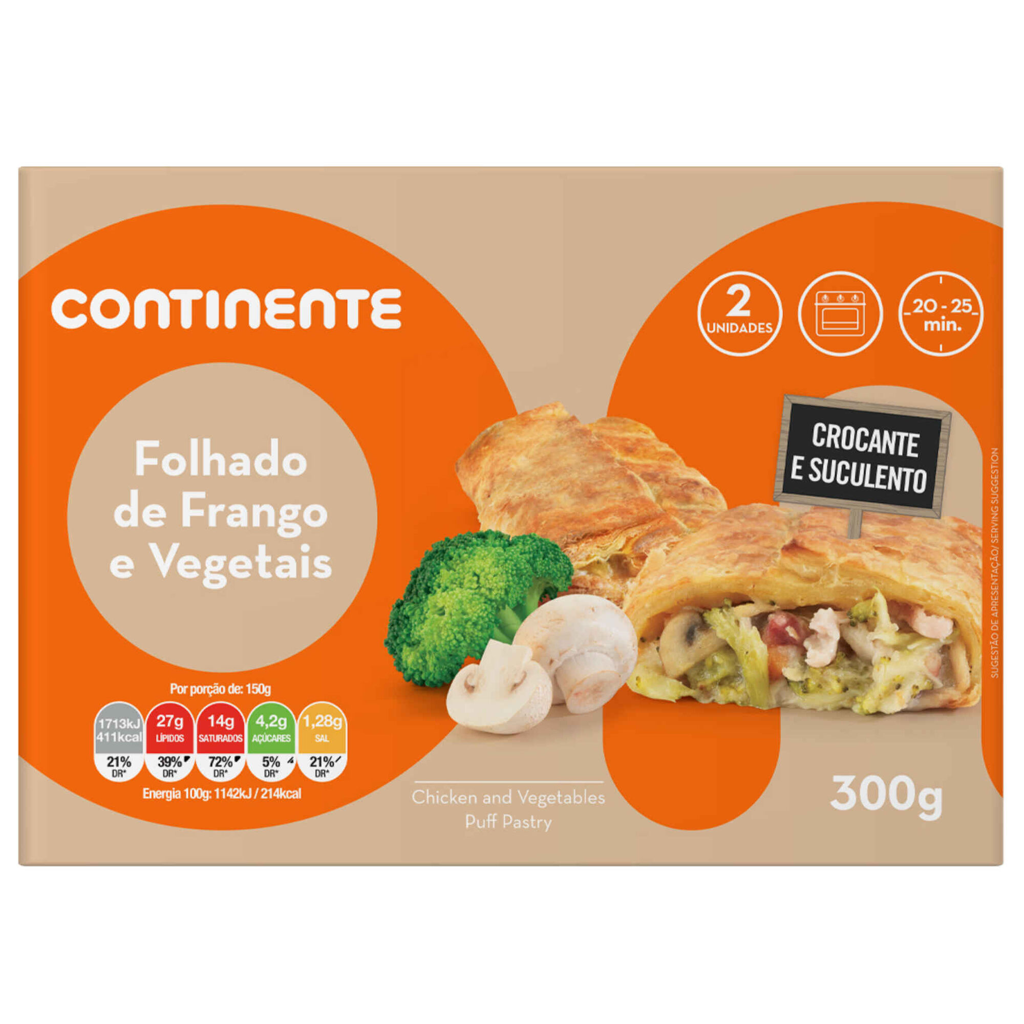 Folhados de Frango e Vegetais Folhados de Frango e Vegetais