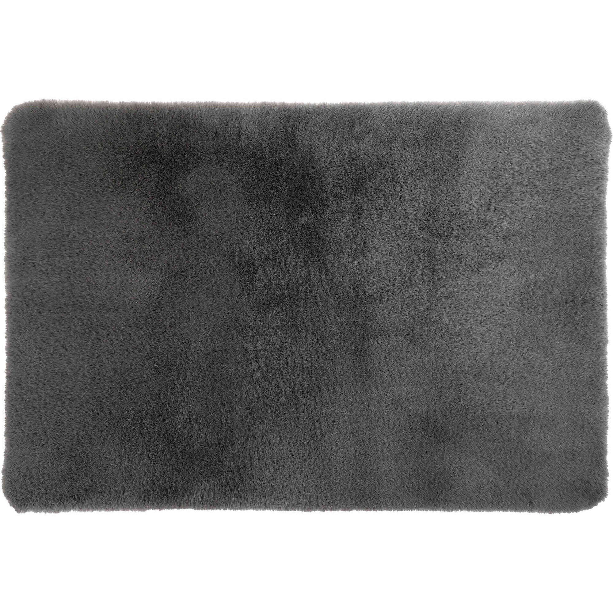 Tapete Pelo 150x90cm Cinza Kasa