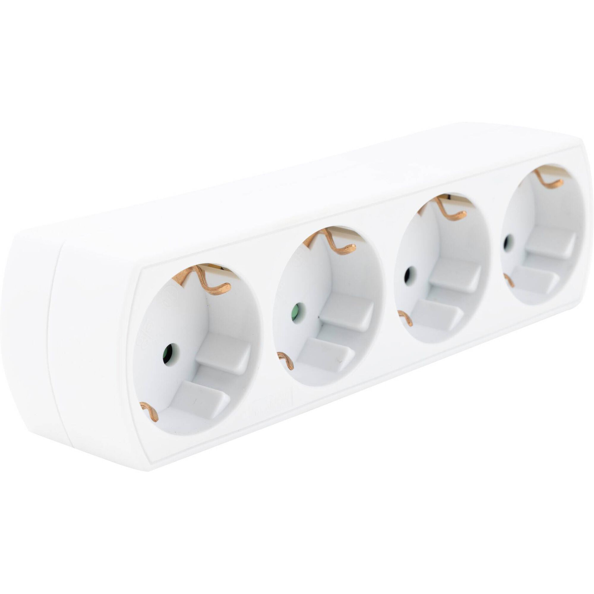 Ficha Quadrupla Frontal 16A Branca Boost