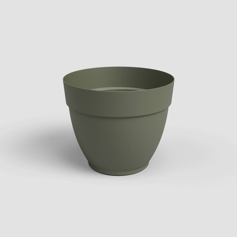 Vaso Redondo Plástico 25cm Verde Seco Artevasi