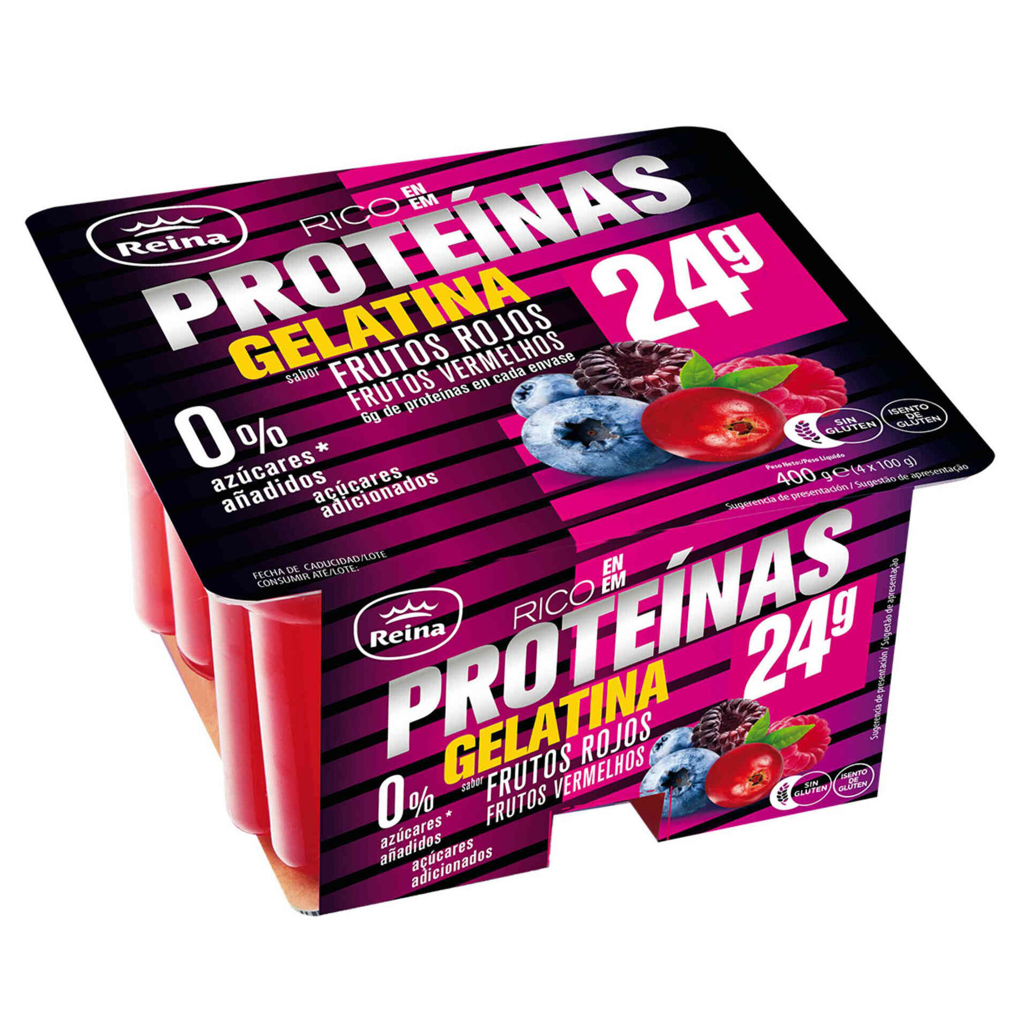 Gelatina Pronta Frutos Vermelhos Proteína