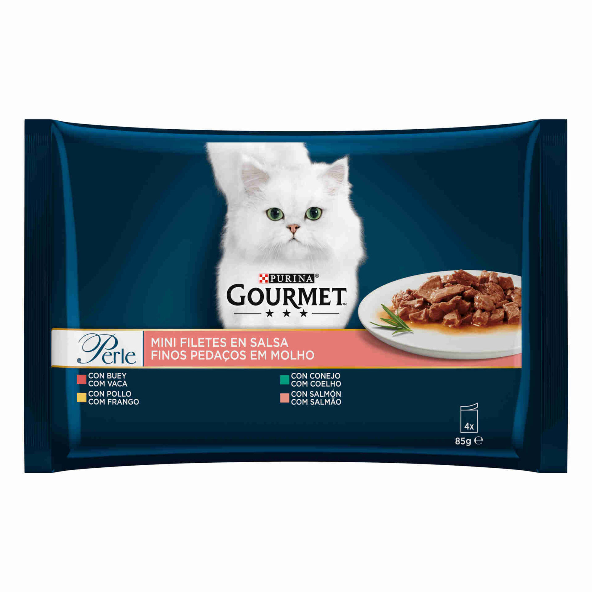 Comida Húmida para Gato Adulto Finos Pedaços em Molho Saquetas Comida Húmida para Gato Adulto Finos Pedaços em Molho Saquetas