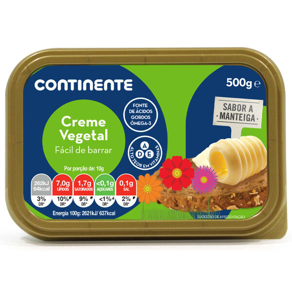 Creme Vegetal para Barrar sabor a Manteiga Continente