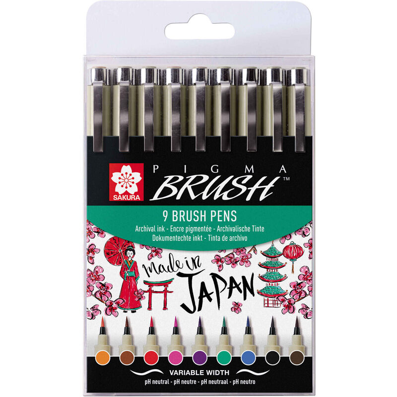 Marcadores Pigma Brush Ponta Pincel Sakura