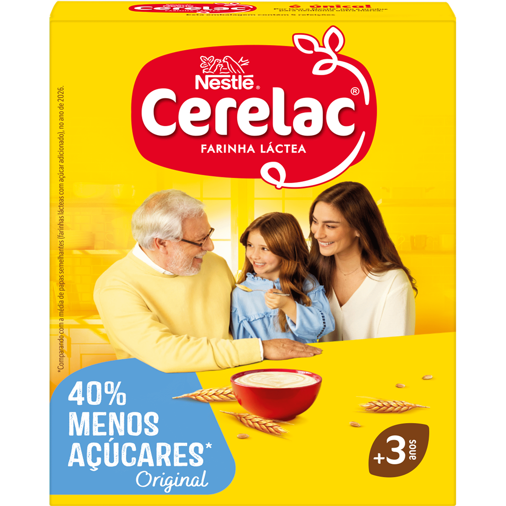 Papa Infantil Farinha L&aacute;ctea com 40% Menos A&ccedil;&uacute;cares +3A Cerelac