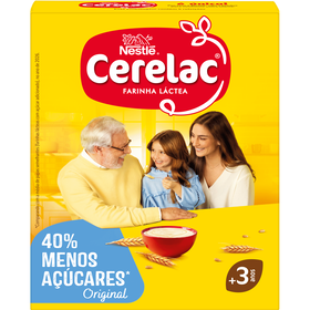 Papa Infantil Farinha L&aacute;ctea com 40% Menos A&ccedil;&uacute;cares +3A Cerelac