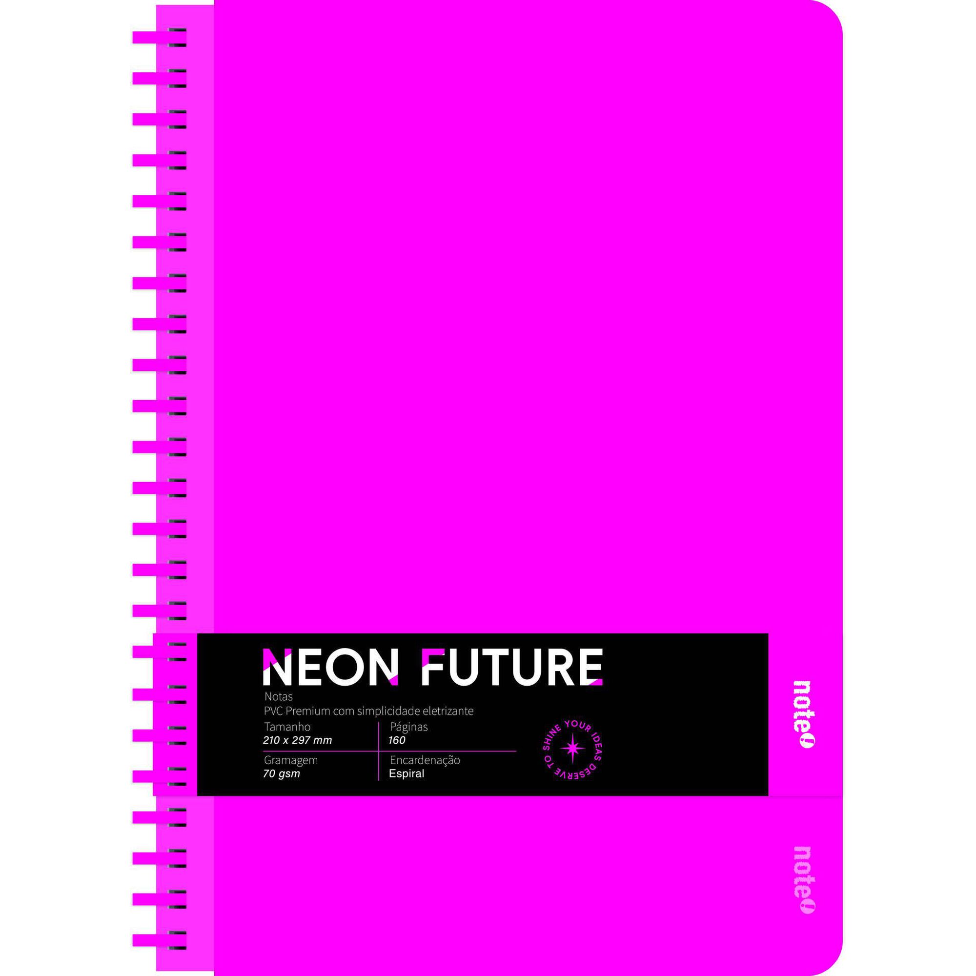 Caderno A4 Neon Pautado (v&aacute;rias cores) Note!