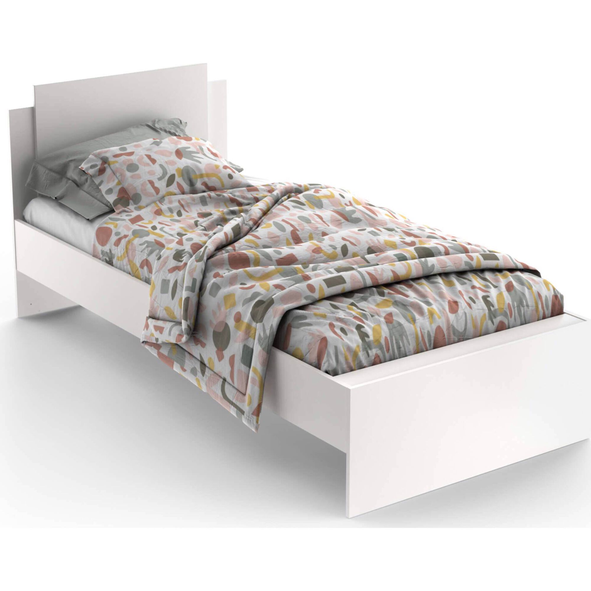 Cama Solteiro 95x204x88cm Branca Life