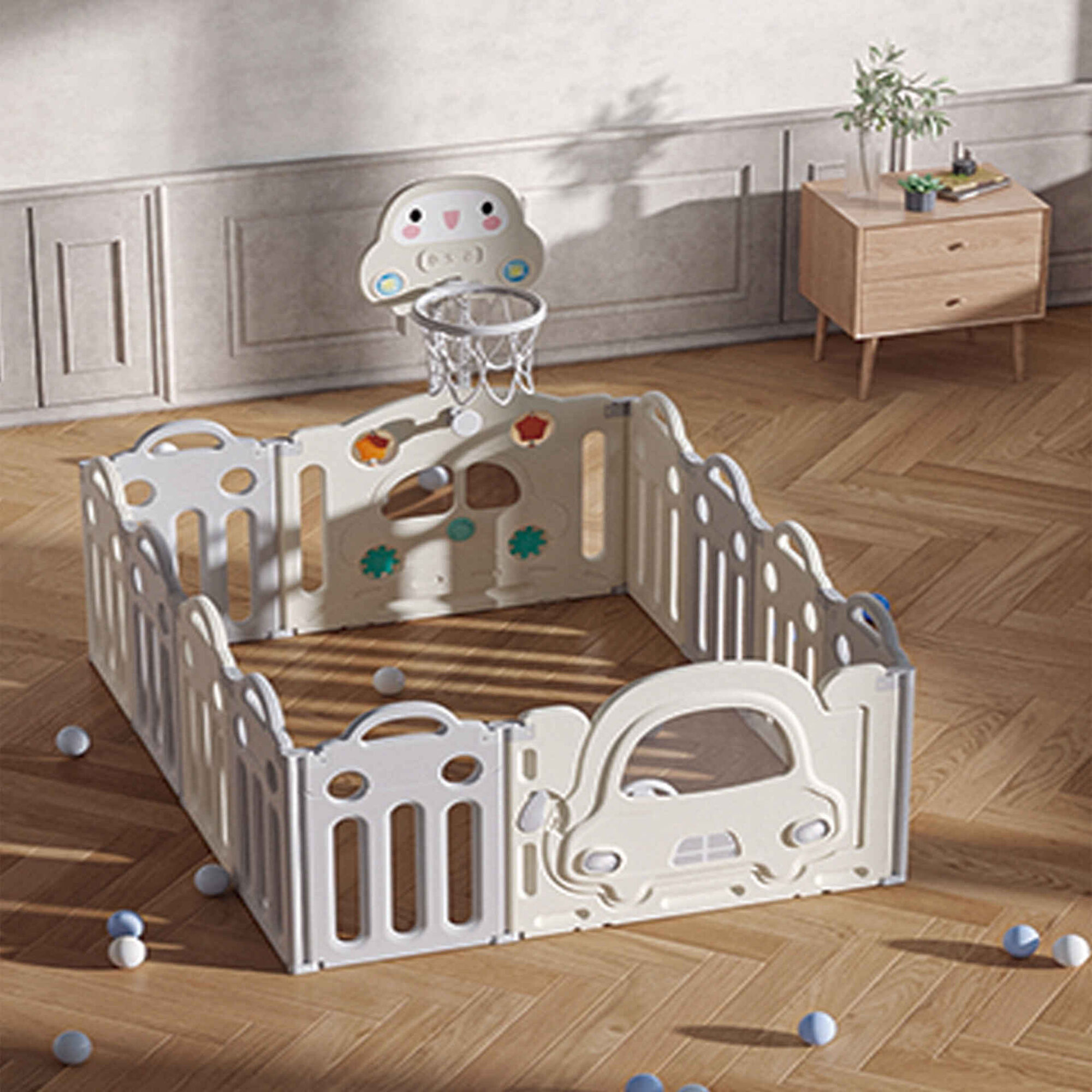 Parque Quadrado Bege Montessori