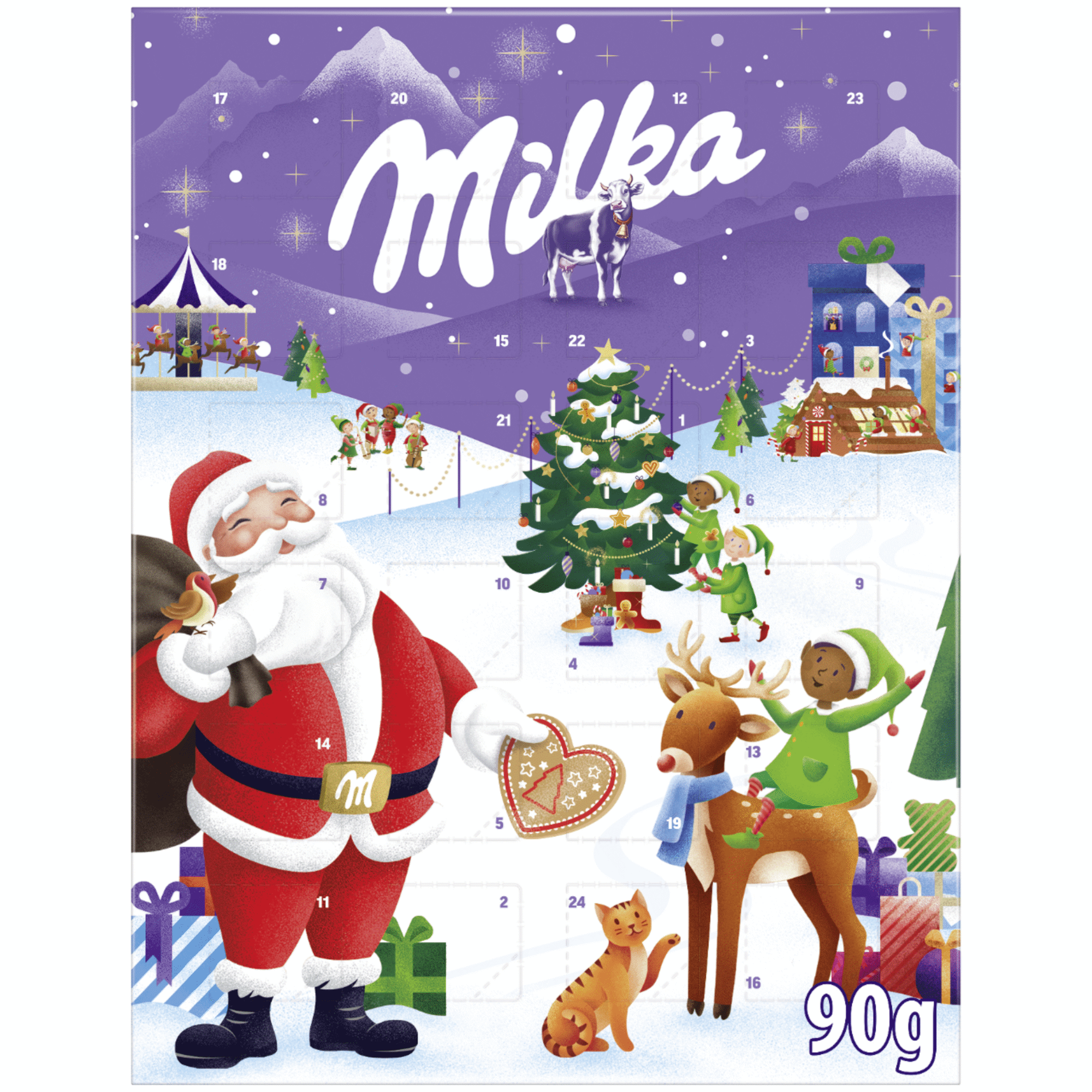 Calend&aacute;rio do Advento de Chocolate Milka