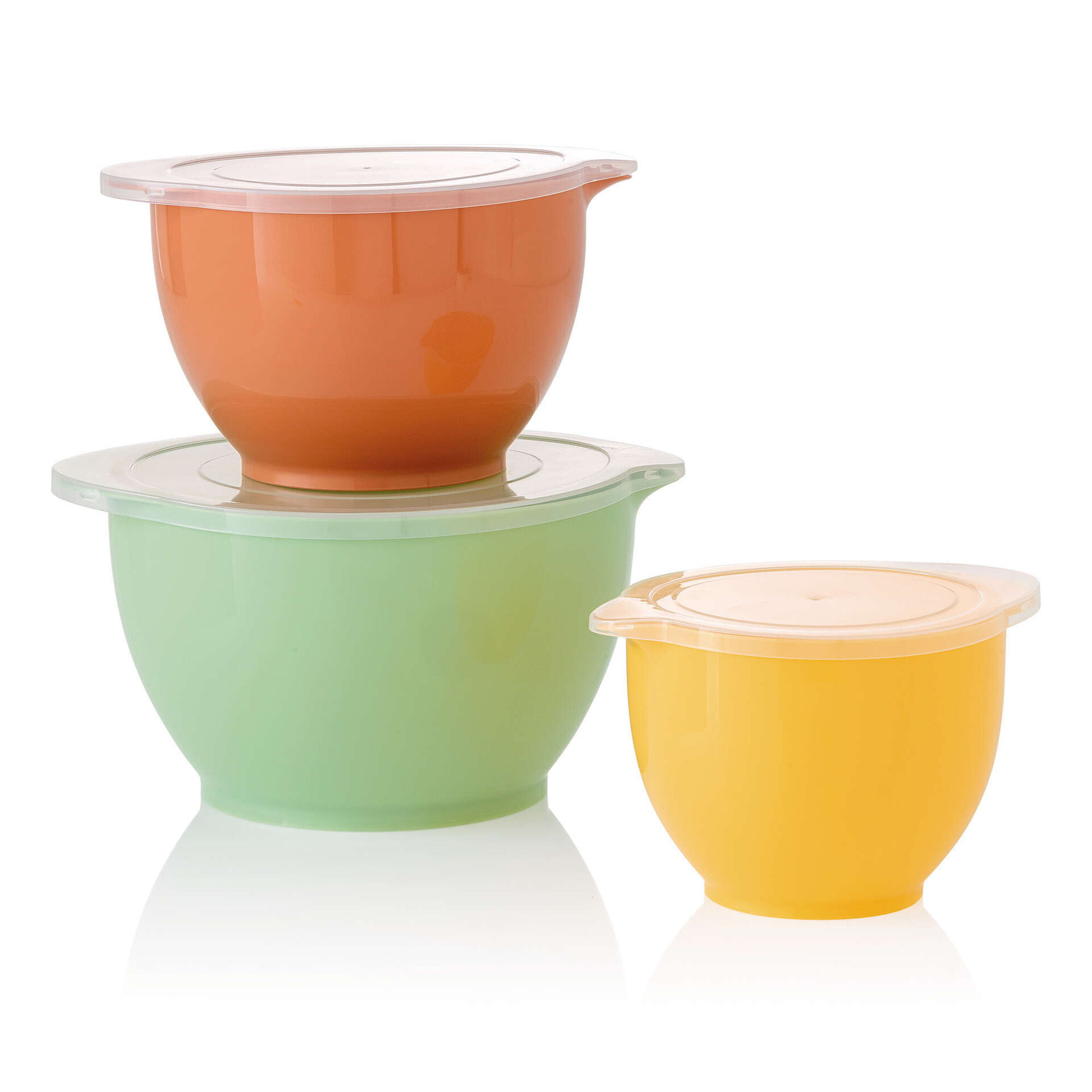 Conjunto 3 Tigelas Plástico com Tampa Colors