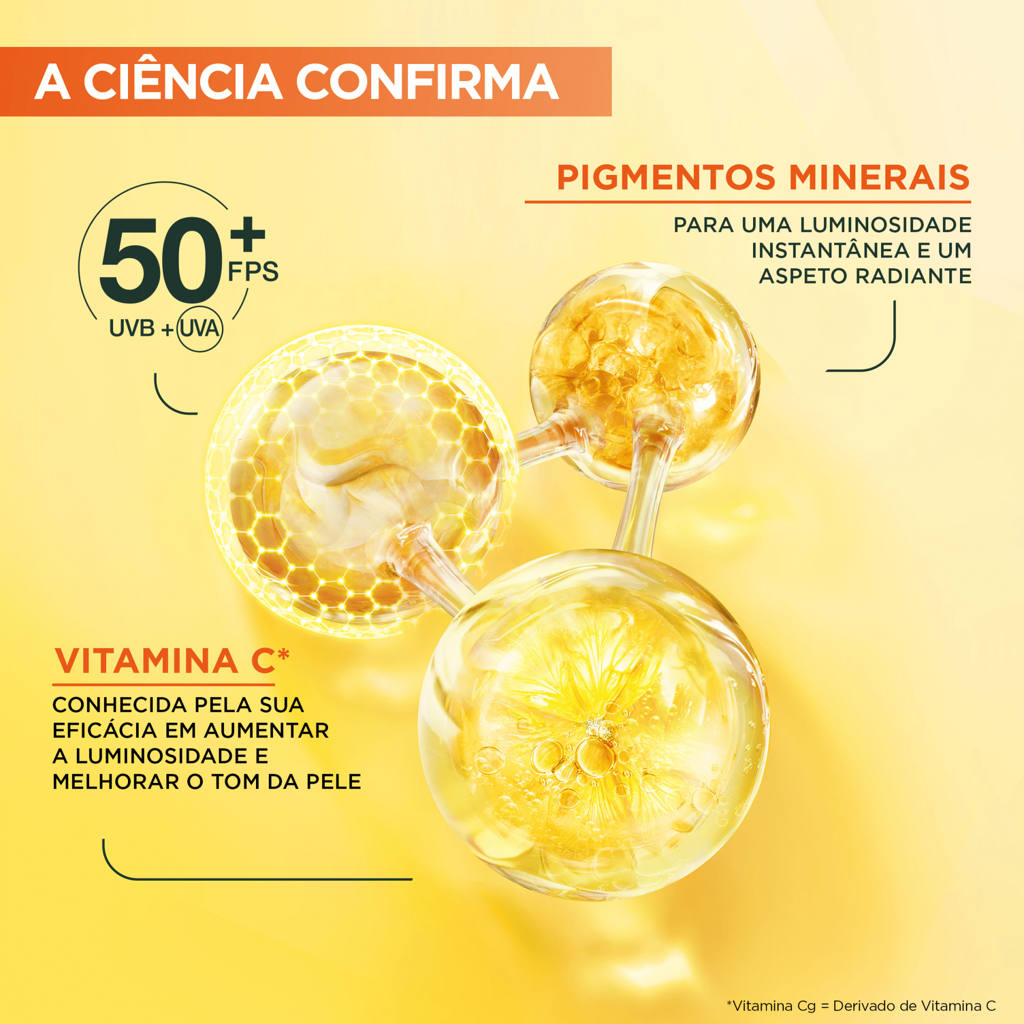 Fluido UV Di&aacute;rio Iluminador Glow FPS50+ Garnier Skin Active