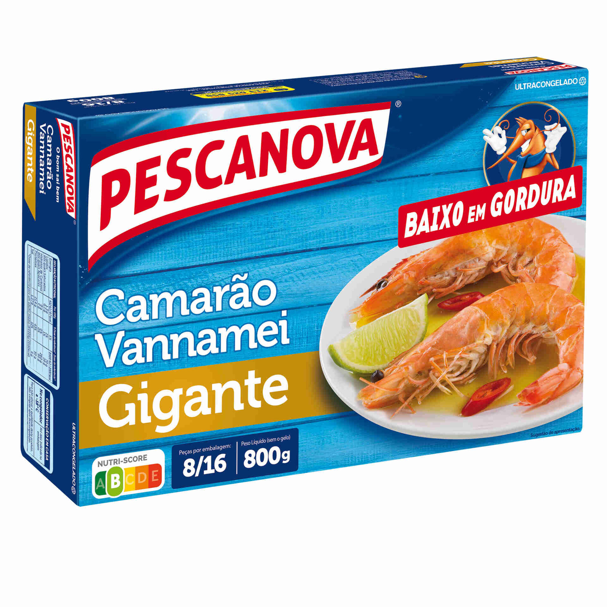 Camarão Vannamei Gigante 8/16 Ultracongelado