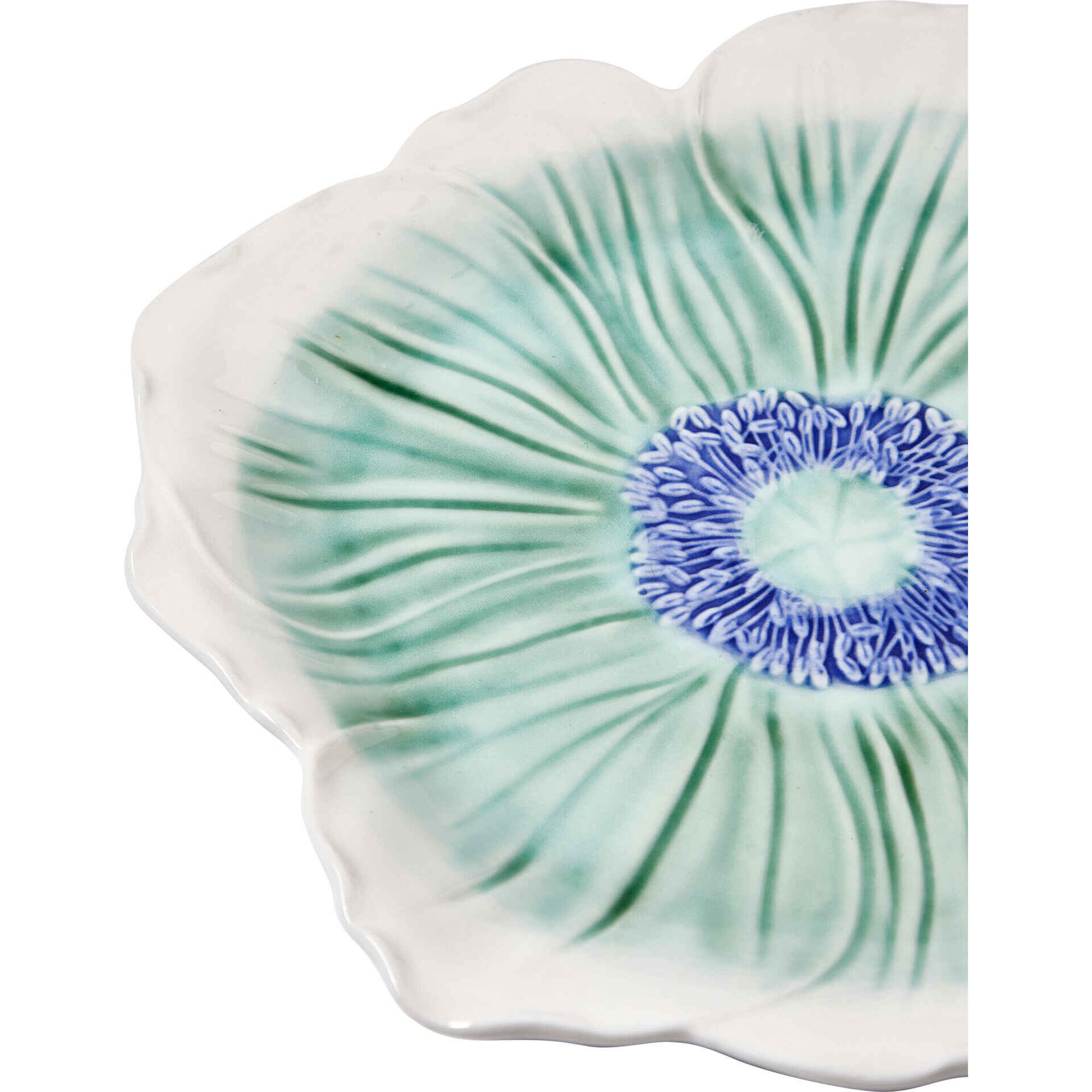 Prato 25,5cm Branco com Centro Azul Kasa