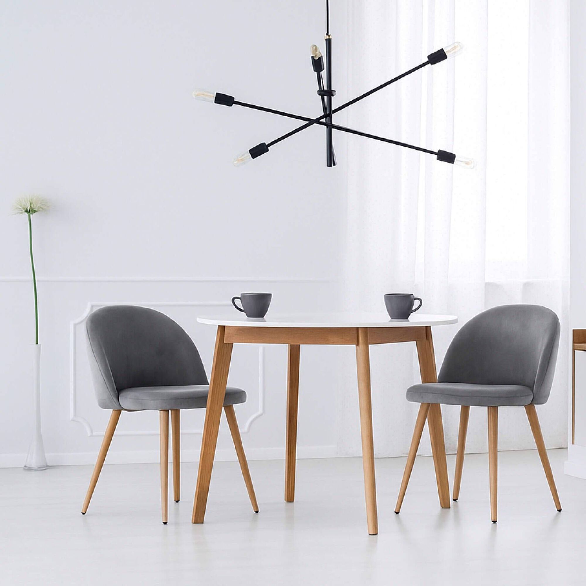 Cadeira Estofada Cinza Milan Kasa