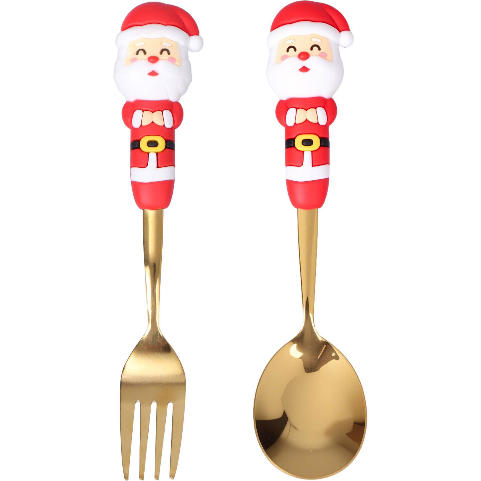 Conjunto 2 Talheres Pai Natal