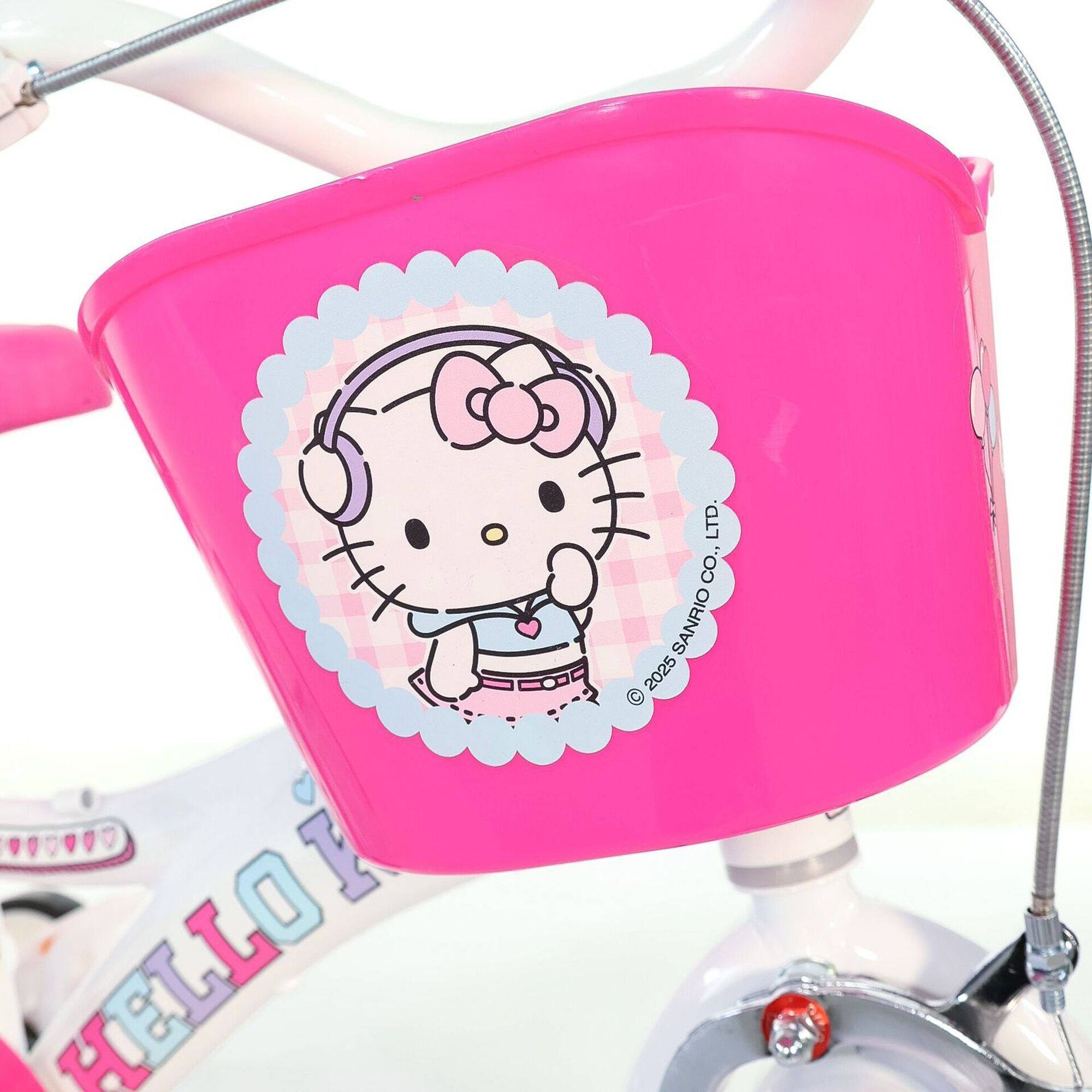 Bicicleta de Crian&ccedil;a com Cesto 12'' 3-5 Anos Hello Kitty