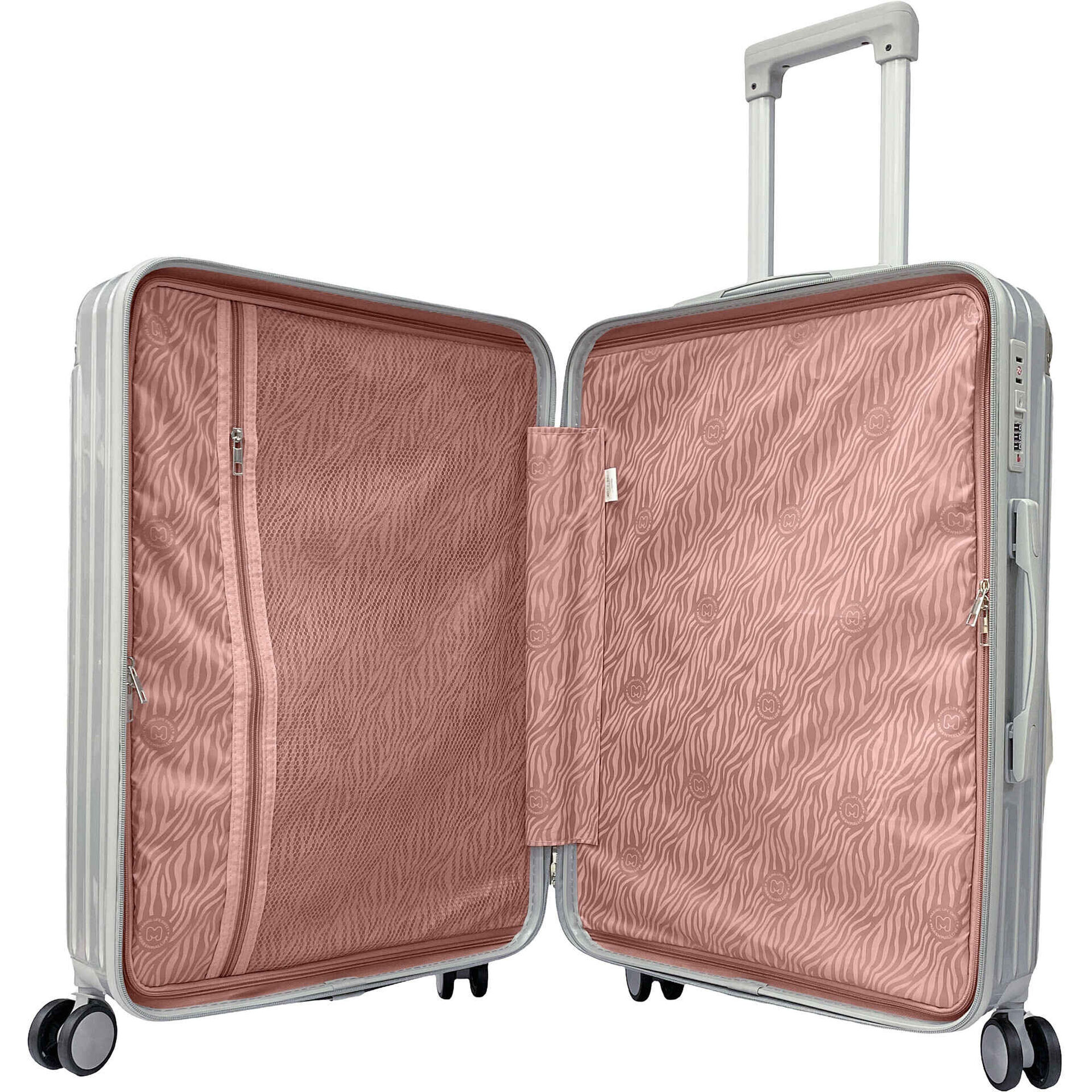 Mala de Viagem M&eacute;dia 4 Rodas Cinza Marshmallow