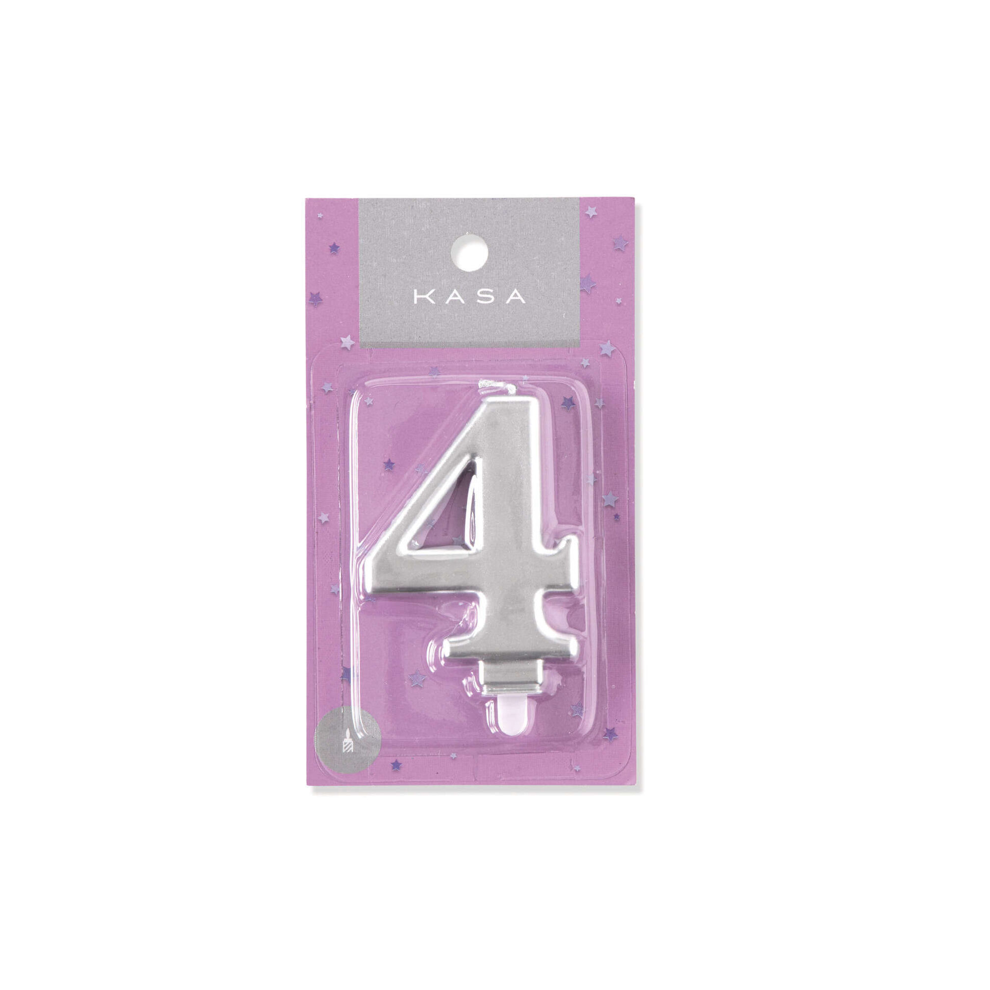 Vela Nº4 8cm Prateado