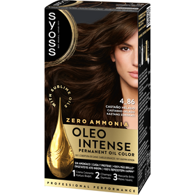 Colora&ccedil;&atilde;o Permanente Oleo Intense Castanho Gelado 4.86 Syoss