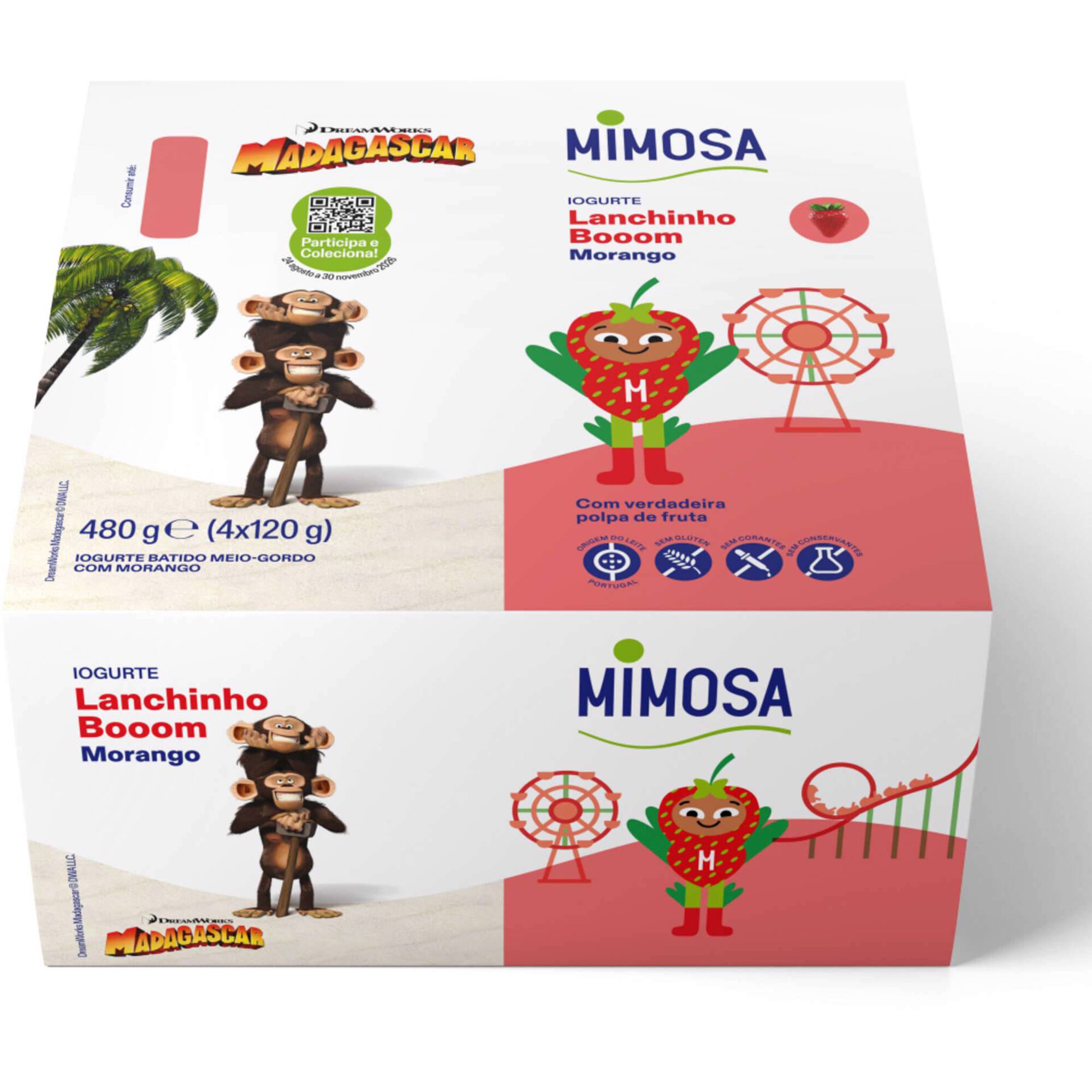 Iogurte Polpa Morango Infantil Lanchinho Booom Mimosa